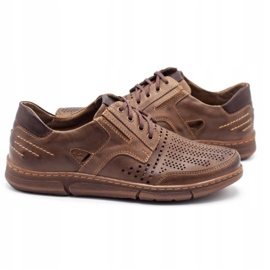 Polbut Zapatos casual de hombre J55 para verano, marrón. 4