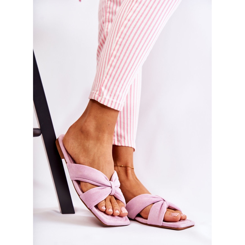 Pantuflas de Mujer en Terciopelo Violeta Claro Vainilla Cielo 1