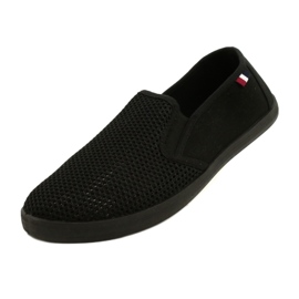 Atletico Zapatos sin cordones calados del Atlético para hombre WY18922 negro 3