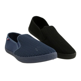 Atletico Zapatos sin cordones calados del Atlético para hombre WY18922 negro 7