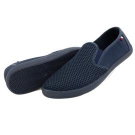 Atletico Zapatos sin cordones calados del Atlético para hombre WY18922 azul 4