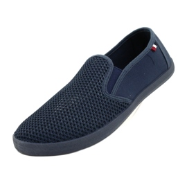 Atletico Zapatos sin cordones calados del Atlético para hombre WY18922 azul 3