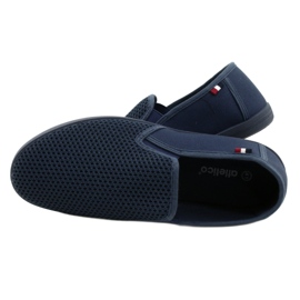 Atletico Zapatos sin cordones calados del Atlético para hombre WY18922 azul 5