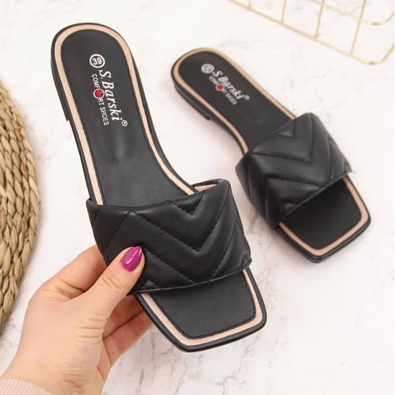 Pantuflas acolchadas S. Barski W OLI103A negro 1