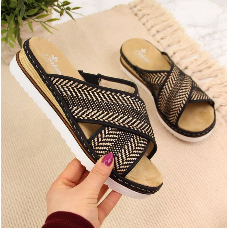 Zapatillas cuña Rieker W R459 negro 1