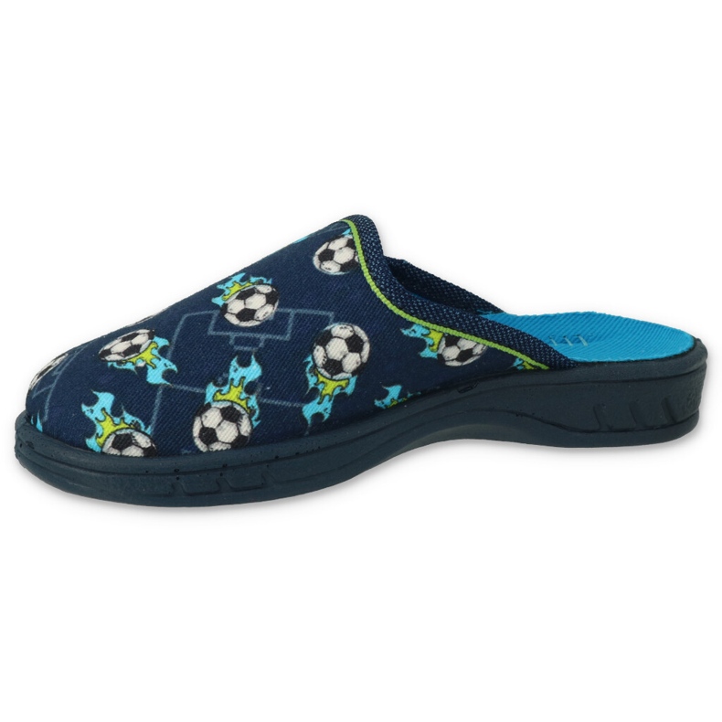 Pantuflas infantiles befado 707X421 azul marino con bolitas 2