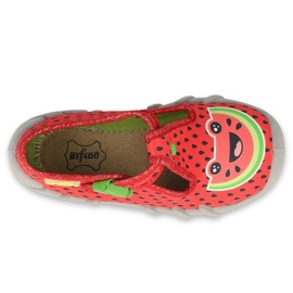 Pantuflas infantiles befado con pasadores 110P459 rojo 3