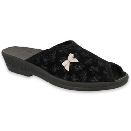 Zapatillas de mujer Befado con flores PU 581d198 negro 3