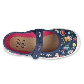 Zapatillas para niños de Befado 114x482 azul marino con aplicaciones coloridas 3