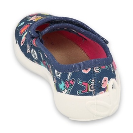Zapatillas para niños de Befado 114x482 azul marino con aplicaciones coloridas 2