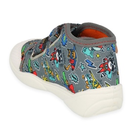 Zapatillas para niños de Befado 212p079 gris con aplicaciones coloridas 2 Zapatillas para niños de Befado 212p079 gris con aplicaciones coloridas 2