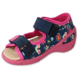Zapatos befado niño pu 065X172 azul marino rosado 2