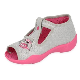 Zapatos befado niño 213P136 rosa plata gris 1