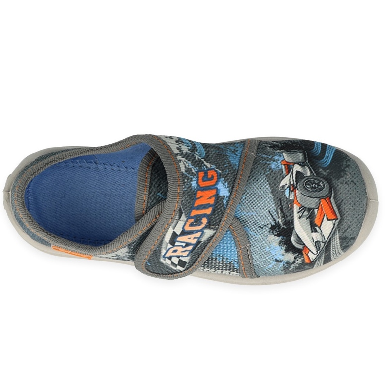 Zapatillas para niños de Befado gris velcro 560x156 azul 2