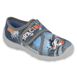 Zapatillas para niños de Befado gris velcro 560x156 azul 4