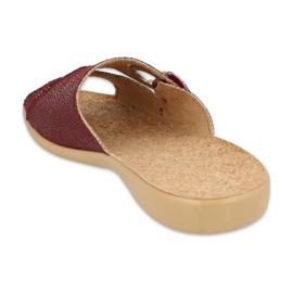 Zapatos de mujer befado pu 265D021 marrón rojo 2