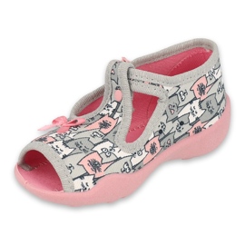 Calzado infantil befado 213P133 rosado gris 1