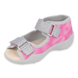 Calzado infantil befado 342P033 rosa plata 1
