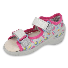 Inserto de cuero de zapatillas para niños de Befado 065p149 rosado gris 1