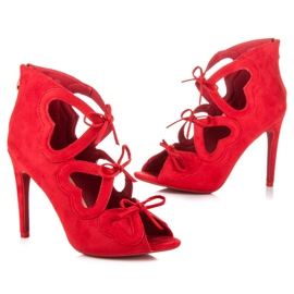 Vices Sandalias de mujer con cordones rojo 6