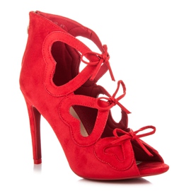 Vices Sandalias de mujer con cordones rojo 3