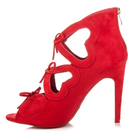 Vices Sandalias de mujer con cordones rojo 4