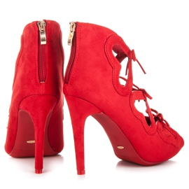 Vices Sandalias de mujer con cordones rojo 5