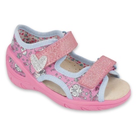 Zapatos infantiles befado pu 065X147 rosa plata gris 1