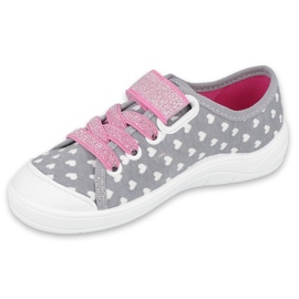 Calzado infantil befado 251X159 rosado gris 1
