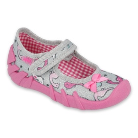 Calzado infantil befado 109P204 rosado plata gris 2