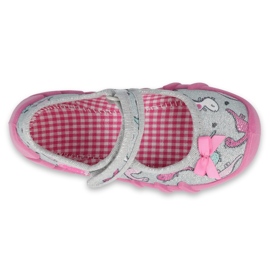 Calzado infantil befado 109P204 rosa plata gris 1