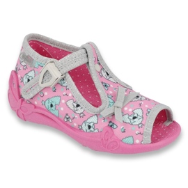 Calzado infantil befado 213P120 rosado gris 4