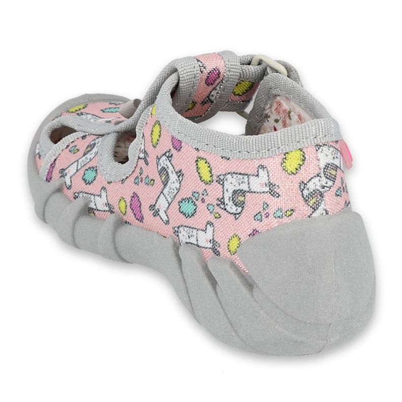 Calzado infantil befado 190P099 rosado gris 2