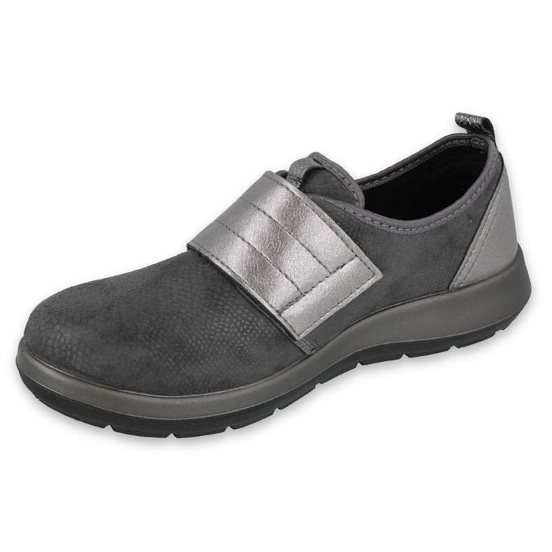 Zapatos de velcro para mujeres de Befado 156d003 negro gris 1