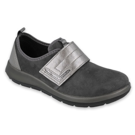 Zapatos de velcro para mujeres de Befado 156d003 negro gris 6