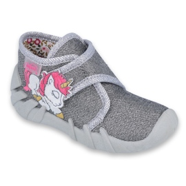 Calzado infantil befado 523P016 rosado plata gris 1