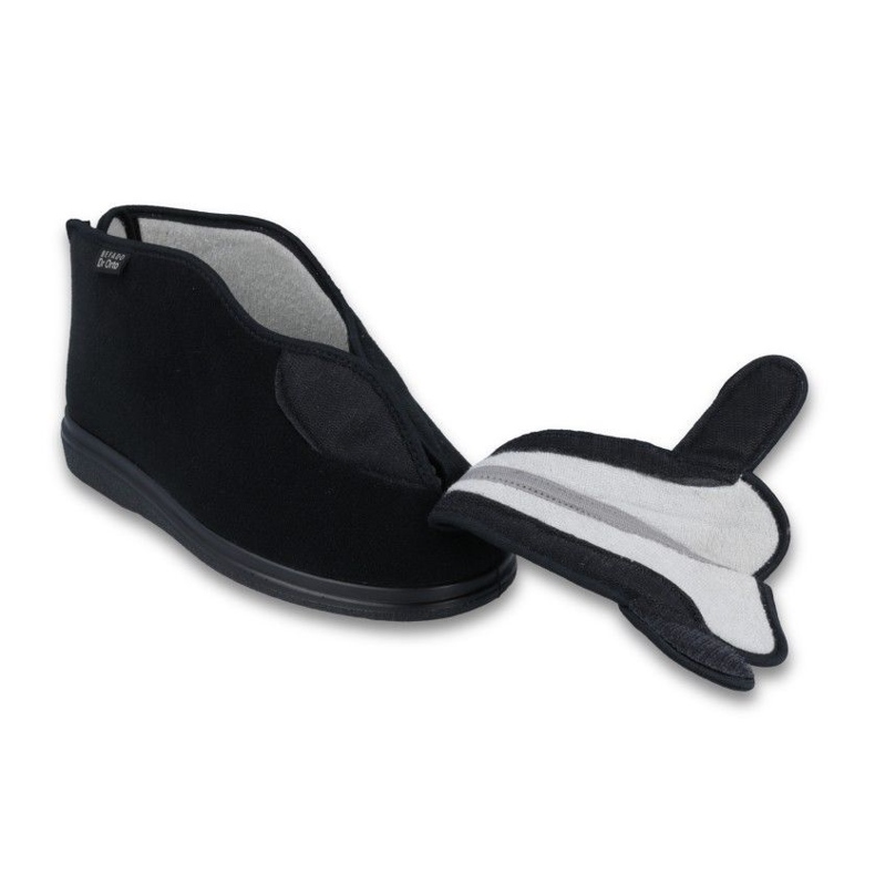 Pantuflas de hombre Dr.ORTO Befado con velcro 987M002 negro, forro plateado(Ag) 2