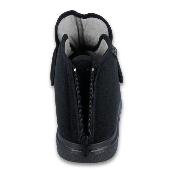 Pantuflas de hombre Dr.ORTO Befado con velcro 987M002 negro, forro plateado(Ag) 1