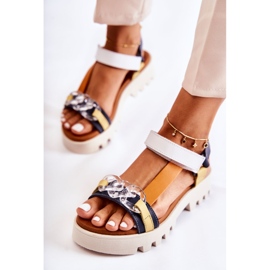 Sandalias Piel Con Velcro Maciejka L5009-02 Azul Marino-Blanco 7