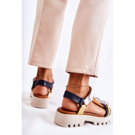 Sandalias Piel Con Velcro Maciejka L5009-02 Azul Marino-Blanco 5