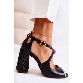 Sandalias De Cuero De Moda En Un Bar Maciejka 05513-01 Negro 2 Sandalias De Cuero De Moda En Un Bar Maciejka 05513-01 Negro 2