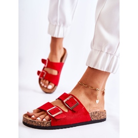 Pantuflas sin cordones Misandei rojas para mujer rojo 2