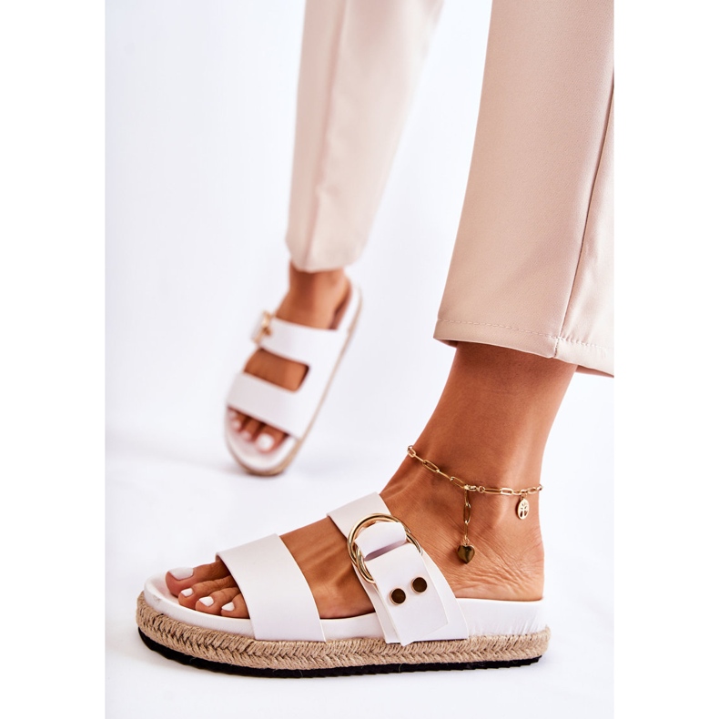 FB1 Pantuflas Penelope blancas de moda para mujer blanco 2 FB1 Pantuflas Penelope blancas de moda para mujer blanco 2