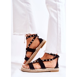 S.Barski Sandalias Marey De Ante Negro Con Tachuelas 6