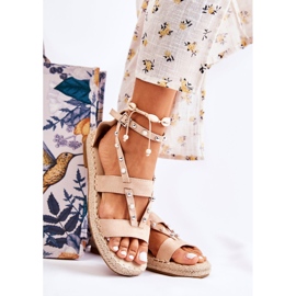S.Barski Sandalias Ante Tachuelas Beige Marey 6