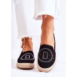 S.Barski Alpargatas de mujer Meredith Black Openwork Slip-on negro 6