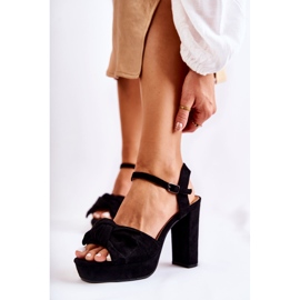 Sandalias Mujer Ante Lazo Negro Reina 1