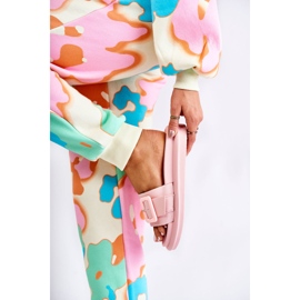 Pantuflas De Mujer Con Hebilla Rosa Devia 1