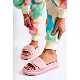 Pantuflas De Mujer Con Hebilla Rosa Devia 2