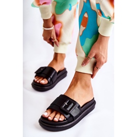 Pantuflas De Mujer Negras Con Hebilla Devia negro 1 Pantuflas De Mujer Negras Con Hebilla Devia negro 1